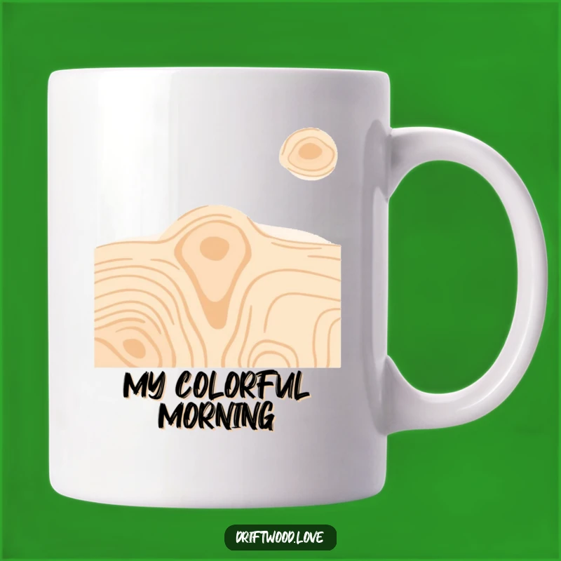 Funny Vibrant Wood Grain Mug: Bold Colors and Playful Textures for Your Coffee