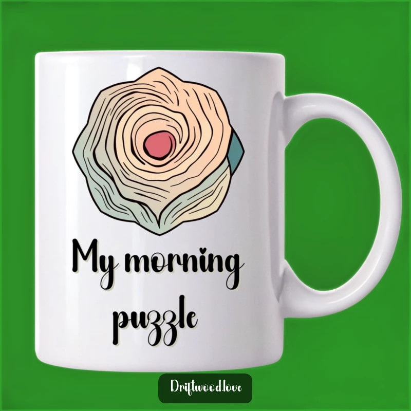 Funny Geometric Wood Curve Mug: Abstract Art for a Playful, Unique Coffee Experience