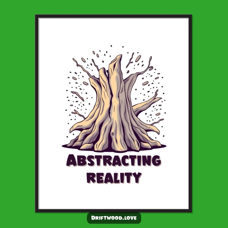 Funny Wall Art Print: Fragmented Driftwood from Digital Noise, Modern Funny Decor
