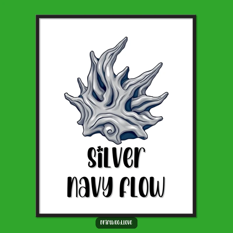 Funny Metallic Driftwood Digital Print: Elegant Organic Art for Instant Decor