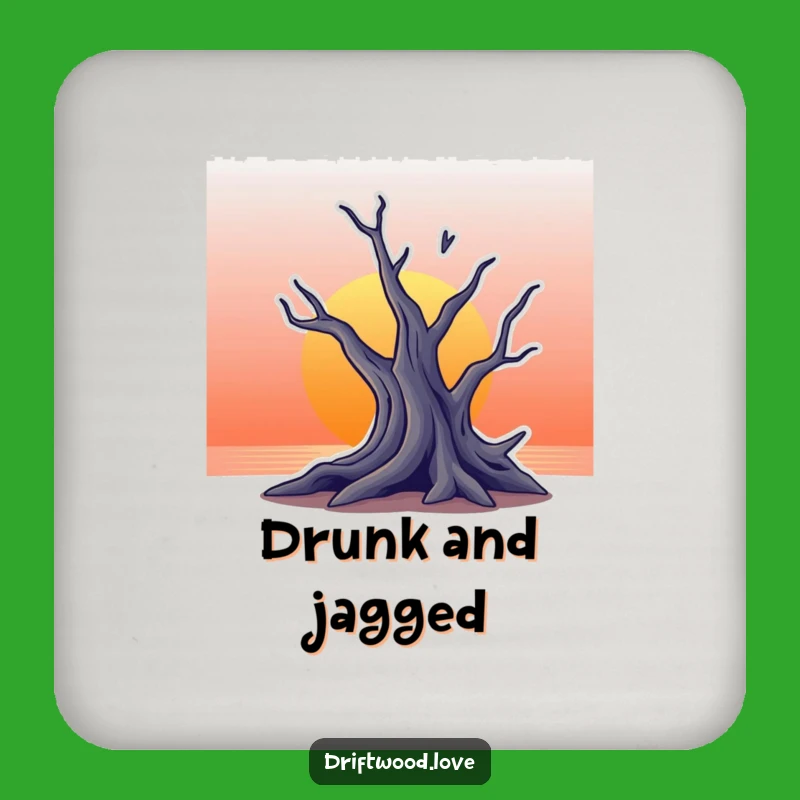 Funny Driftwood Sunset Coasters: Protect Surfaces with Artistic Silhouette Design