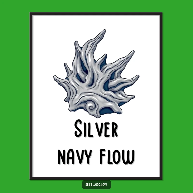 Funny Metallic Driftwood Poster: Elegant Organic Art for a Luxurious Statement