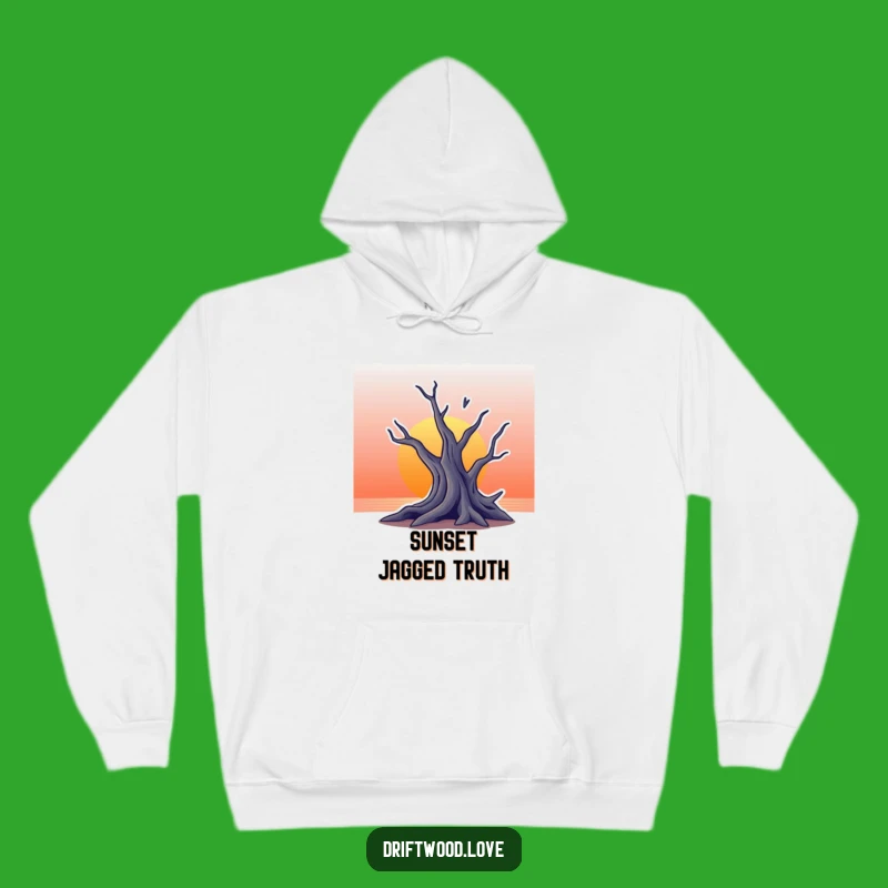 Cozy Funny Driftwood Sunset Hoodie: Warmth Meets Artistic Nature-Inspired Style