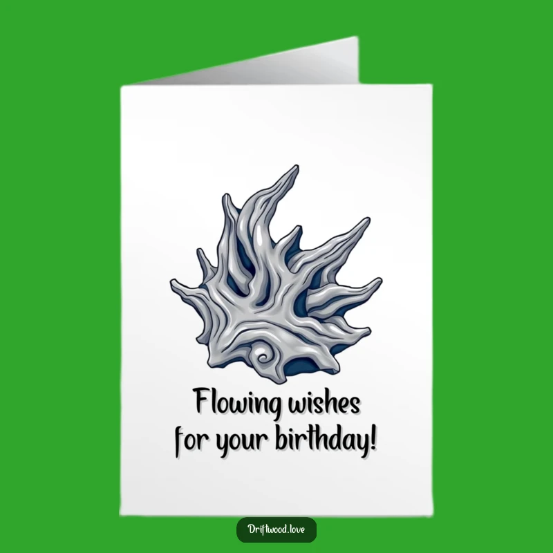 Elegant Free Printable Birthday Card: Metallic Driftwood for a Chic Celebration