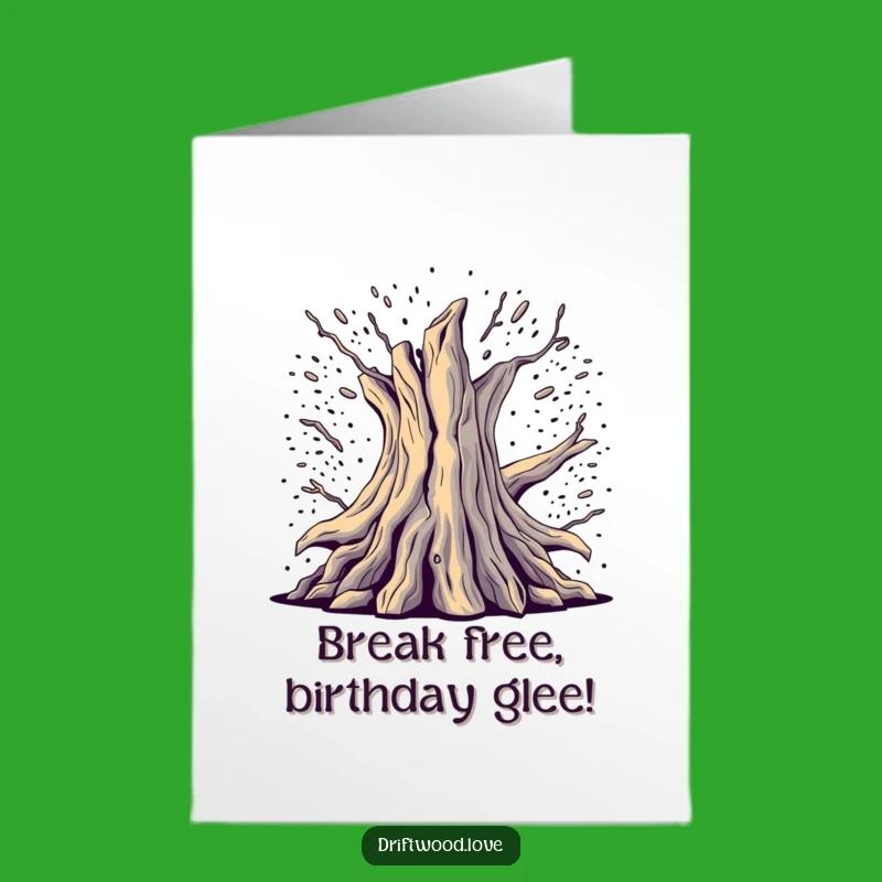 Free Printable Glitch Driftwood Birthday Card: Digital Noise for a Unique Celebration Downloadable