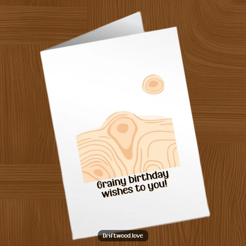 Funny Free Printable Birthday Card: Minimalist wood grain in contrasting vibrant colors for a festive birthday