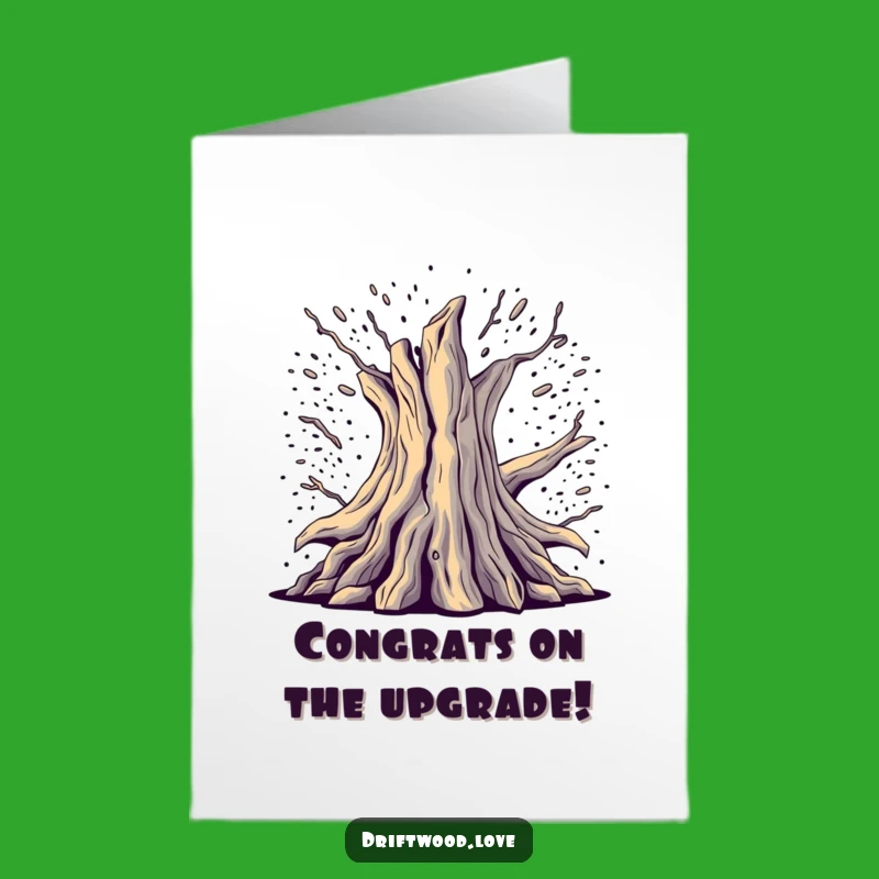 Free Printable Glitch Driftwood Congrats Card: Digital Breakout for Stellar Achievements Downloadable