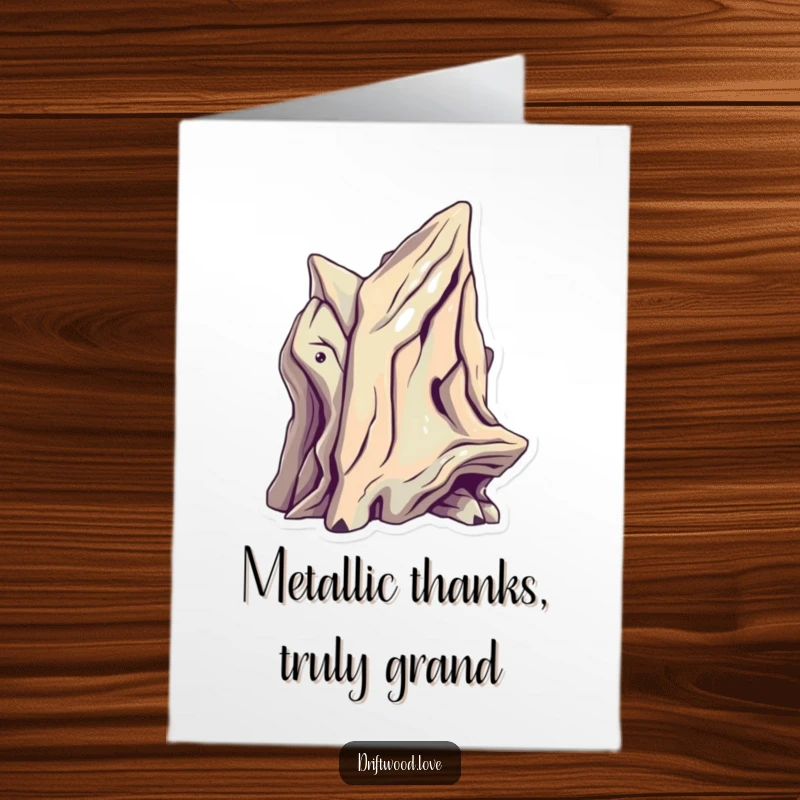 Funny Free Printable Thank You Card: A single, sculptural driftwood piece with sharp, futuristic angles and metallic highlights lends a modern feel to thanks.