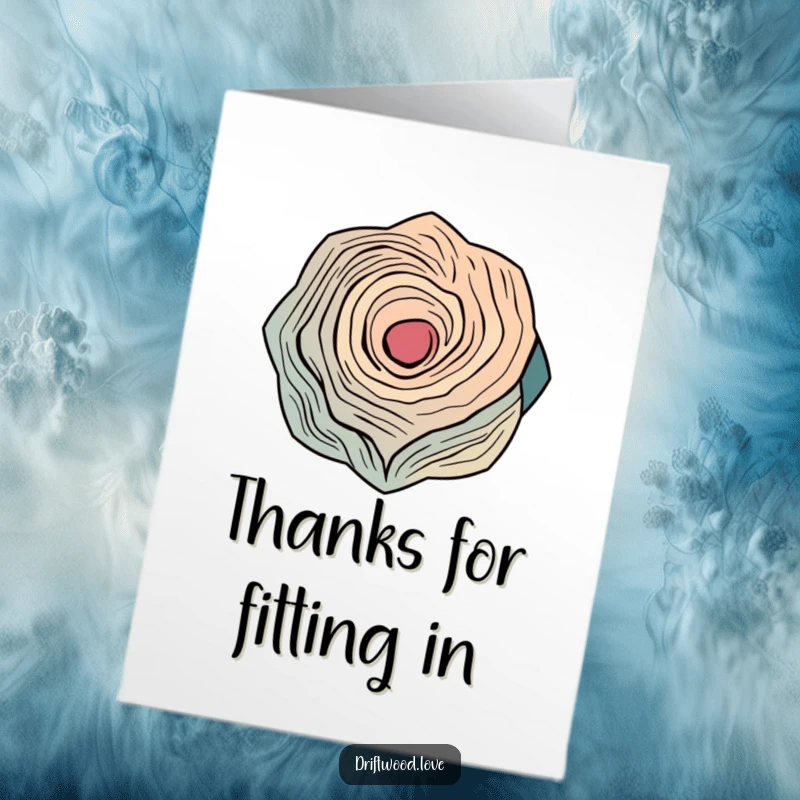 Funny Free Printable Thank You Card: Abstract interlocking geometric shapes inspired by wood for expressing thanks