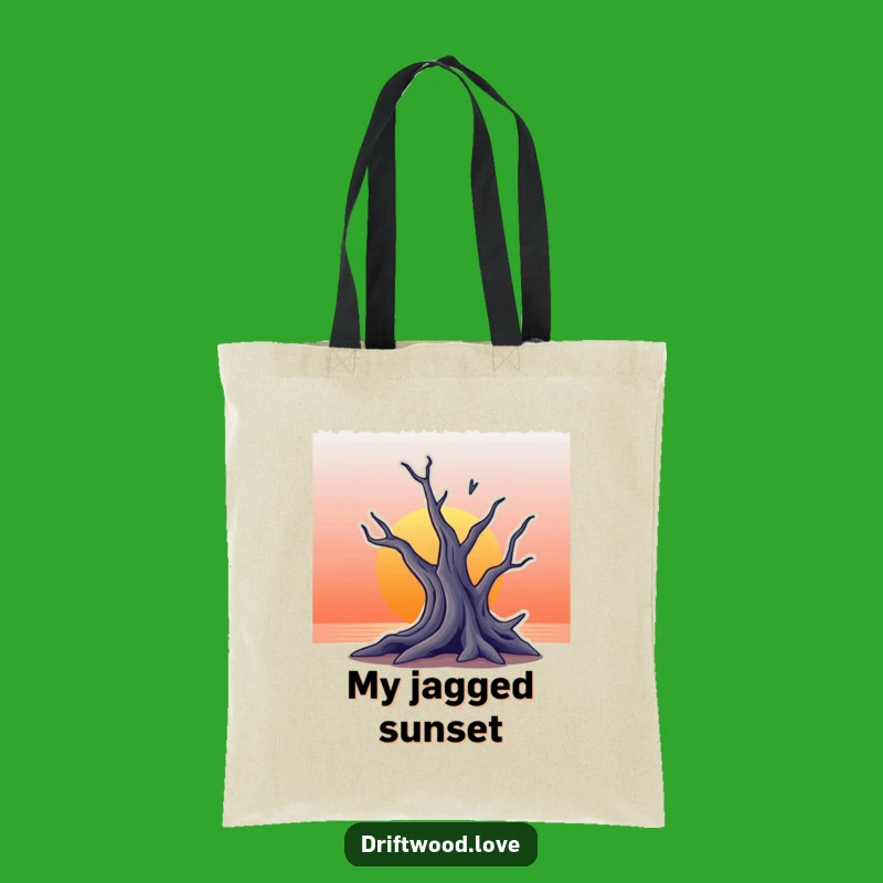 Funny Driftwood Sunset Tote Bag: Carry Your Style with Artistic Nature Vibes